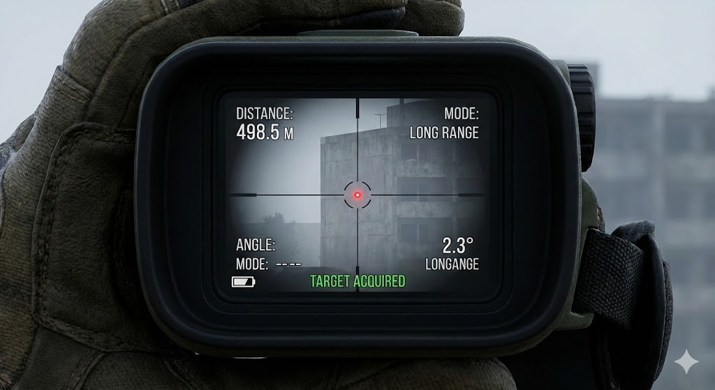 Ecran viseur numerique telemetre laser affichage point cible lointaine