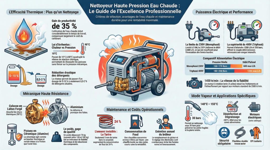 Choisir un nettoyeur haute pression eau chaude professionnel fiable